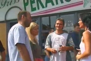 The guys picked up a couple of cute asses at the market