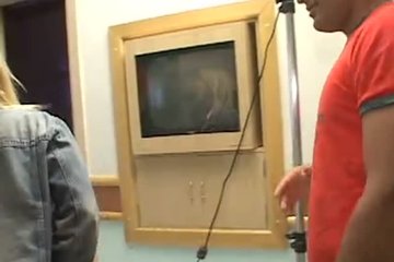 Sexy blonde gave herself to a mulatto