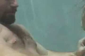 Crazy sex under the water of the pool