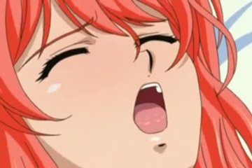 Red-haired beauty having fun with a hentai buddy
