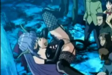 Anime girl is beautifully wrapped in a vaginal slit