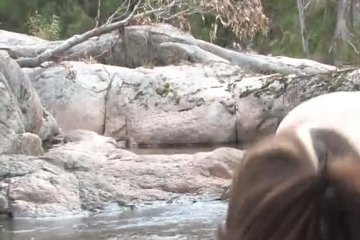 Pretty lesbians at the waterfall
