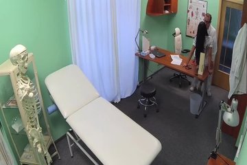 Bright brunette fucks with a doctor
