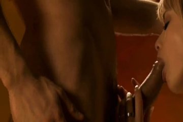 A beautiful blonde skillfully works with her tongue