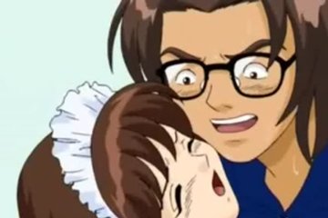 Handsome guy fucks a cute hentai girl with a big dick