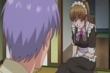 Cartoon maid got wet from wild excitement