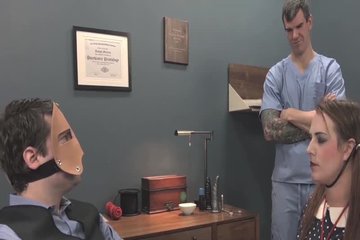 The doctor and his assistant tried out a new invention