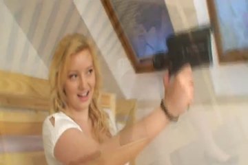 Busty bitch shoots herself on camera