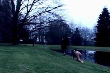 The guy in the backyard walked his girlfriend