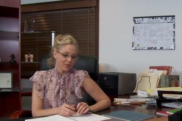 Blonde secretary fucked by the black boss