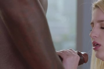 Blonde girlfriend took black hard cock in her pussy