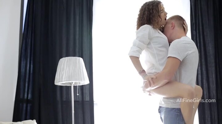 Beautiful Russian porn with a curly brown-haired woman and a skillful guy ~ 24xxx.Porn