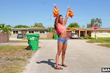 I took off a black woman on the street and prodded her with a big dick on the hut