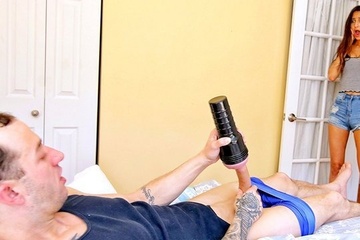 My sister saw my brother masturbating and helped him relax