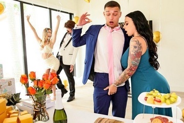 The crumpet pulled the shampoo at the wedding and climbed on the groom